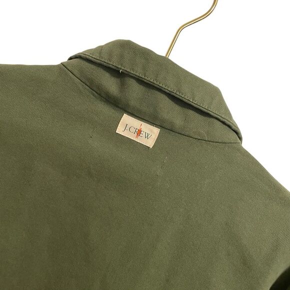 J Crew Funnelneck Field Jacket in Heavyweight Twill Utility Green MED NWT - Picture 7 of 10